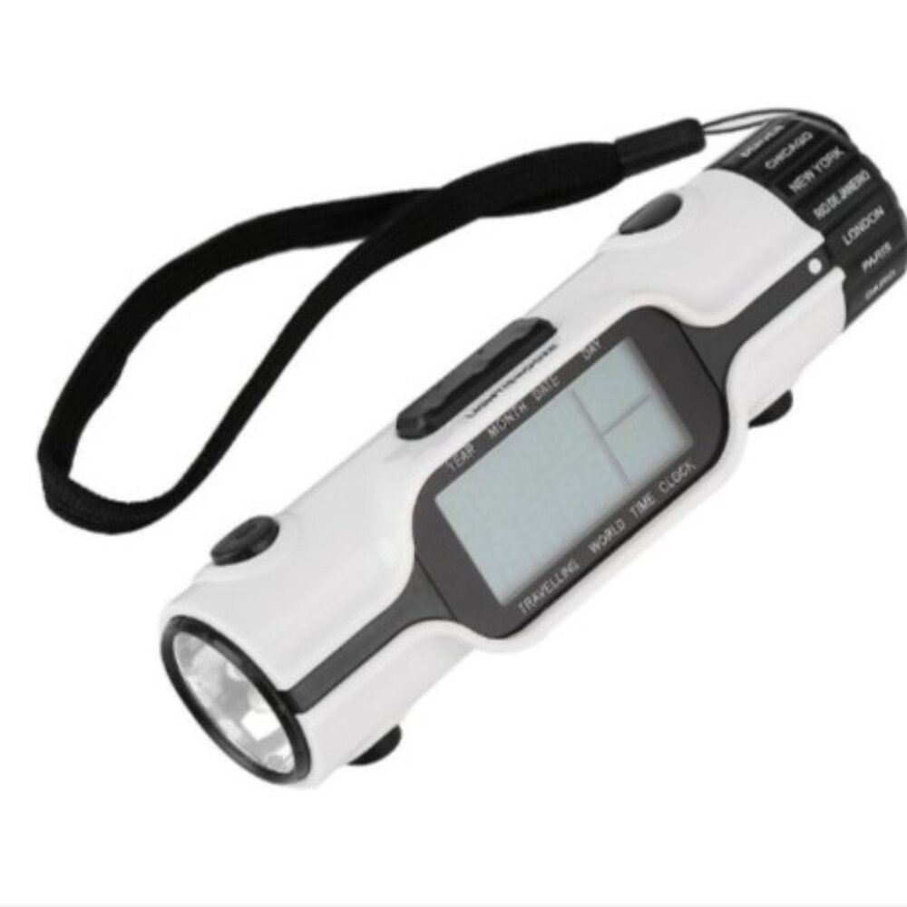 2008 Tech Tools World Time Traveler Alarm Clock and Flashlight Thermometer New
